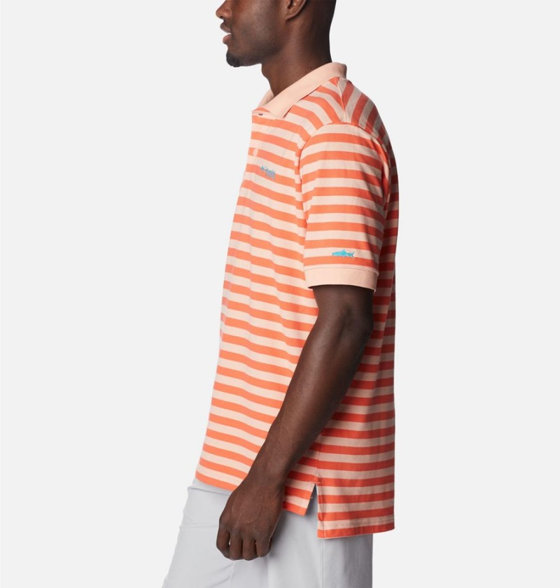 Columbia PFG Super Bonefish Pique Men's Polo Shirt Orange | DWPYXR-163