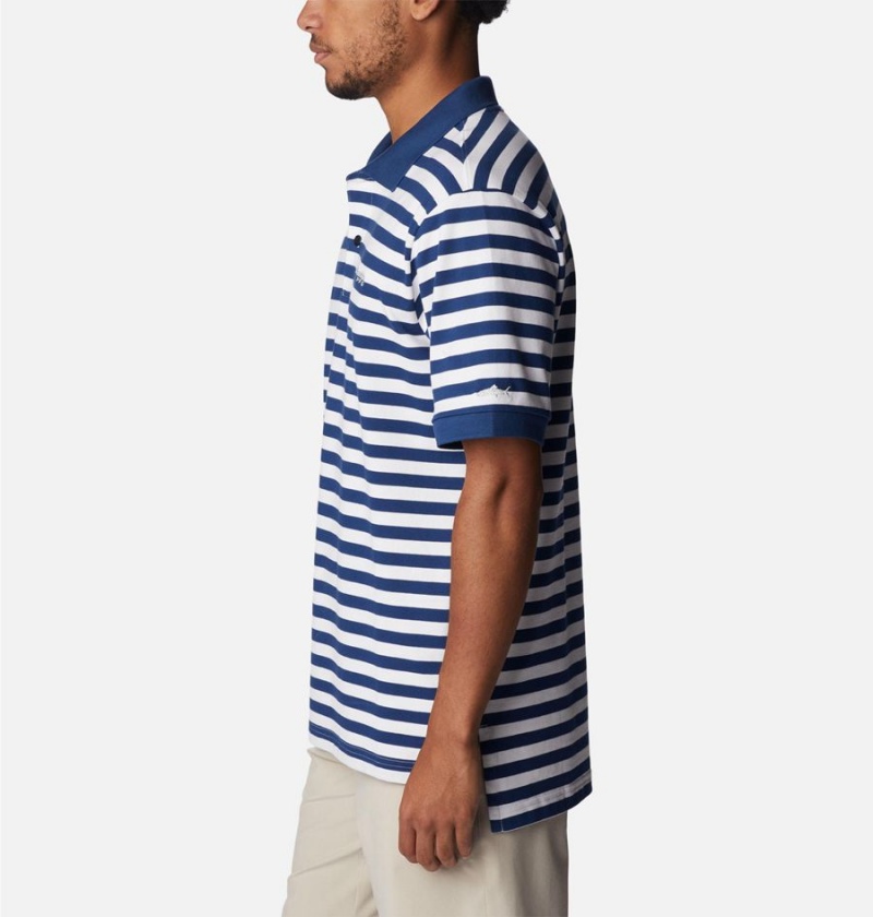 Columbia PFG Super Bonefish Pique Men's Polo Shirt Blue | RGYXPK-710