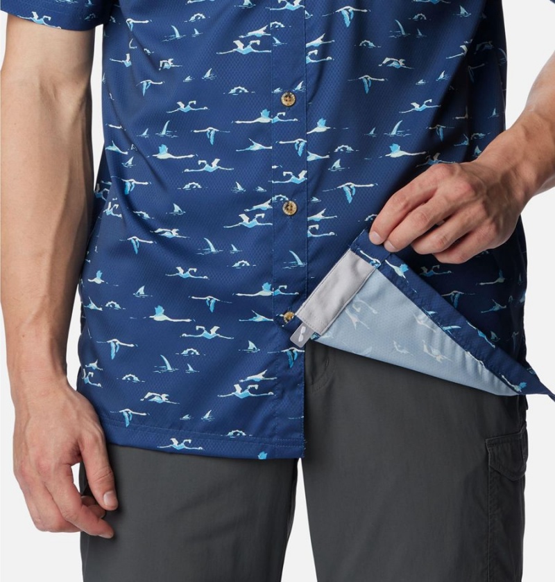 Columbia PFG Super Slack Tide Camp Men's Shirt Blue | MAETVP-786