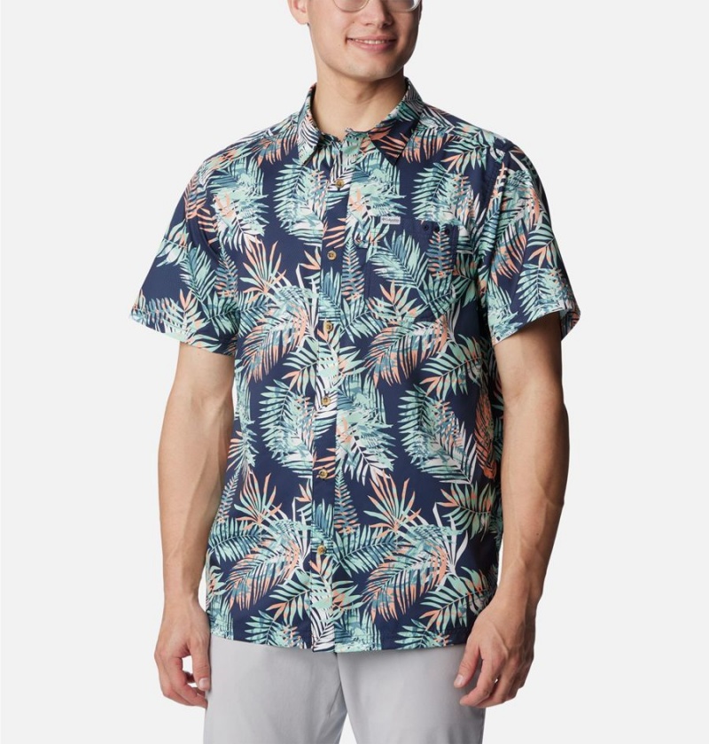 Columbia PFG Super Slack Tide Camp Men\'s Shirt Green | IPYGQB-406