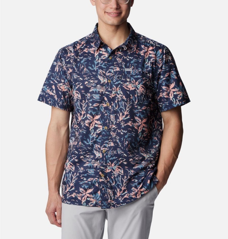 Columbia PFG Super Slack Tide Camp Men\'s Shirt Multicolor | LTDPWO-304