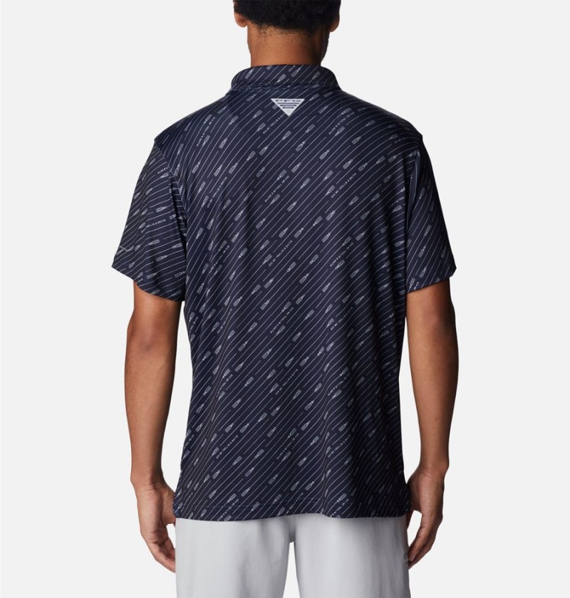 Columbia PFG Super Slack Tide Stretch Men's Polo Shirt Navy | DNXIHO-894