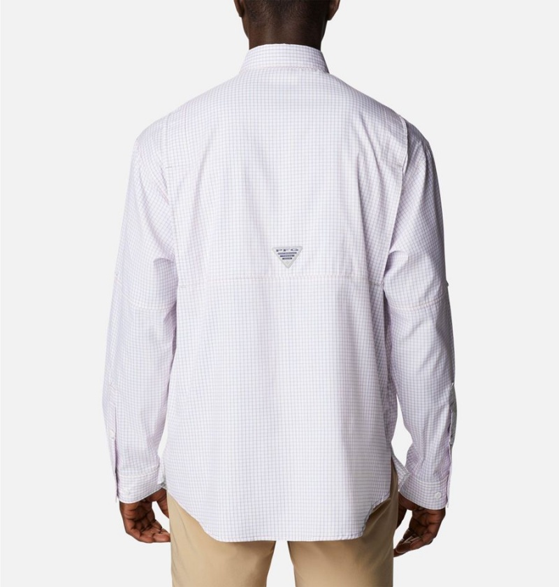 Columbia PFG Super Tamiami Long Sleeve Men's Shirt White | QWXKDG-140