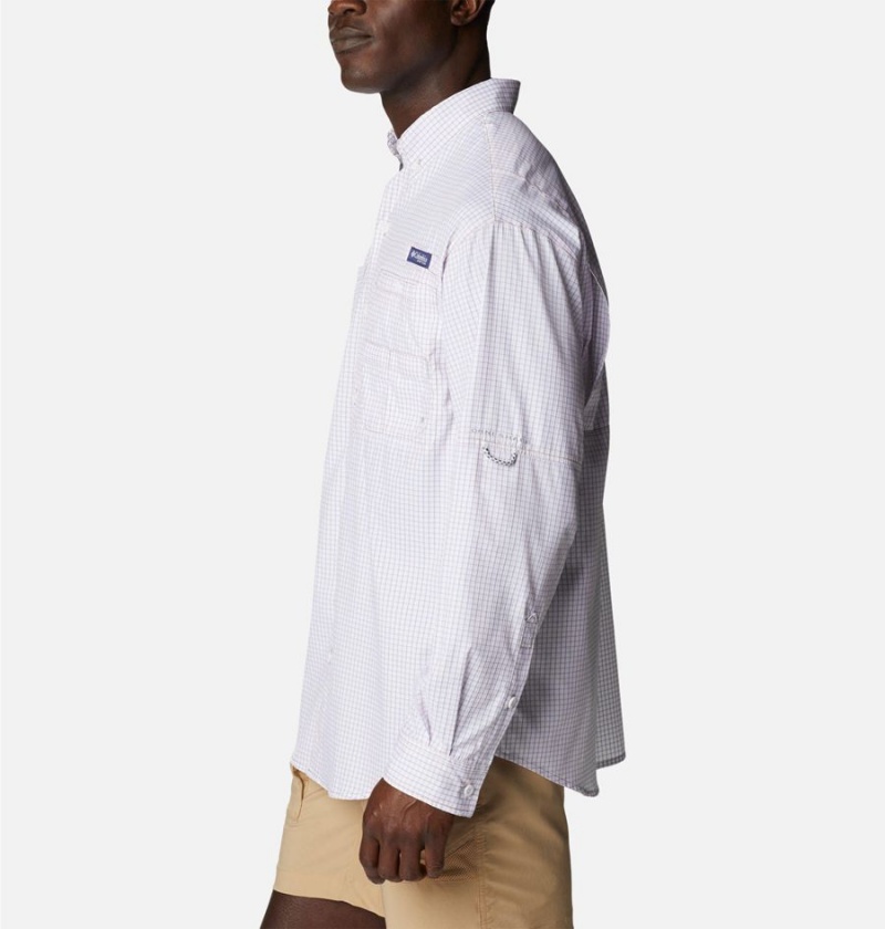 Columbia PFG Super Tamiami Long Sleeve Men's Shirt White | QWXKDG-140