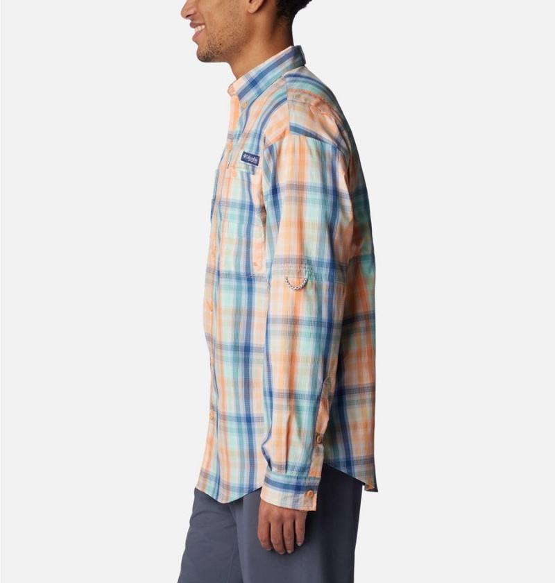 Columbia PFG Super Tamiami Long Sleeve Men's Shirt Orange | YDAHWC-793