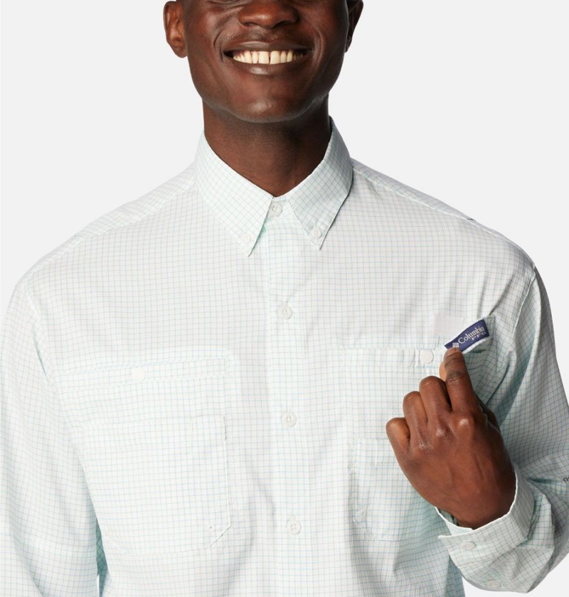 Columbia PFG Super Tamiami Long Sleeve Men's Shirt White | MCDVBN-719