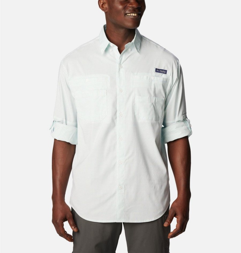 Columbia PFG Super Tamiami Long Sleeve Men's Shirt White | MCDVBN-719