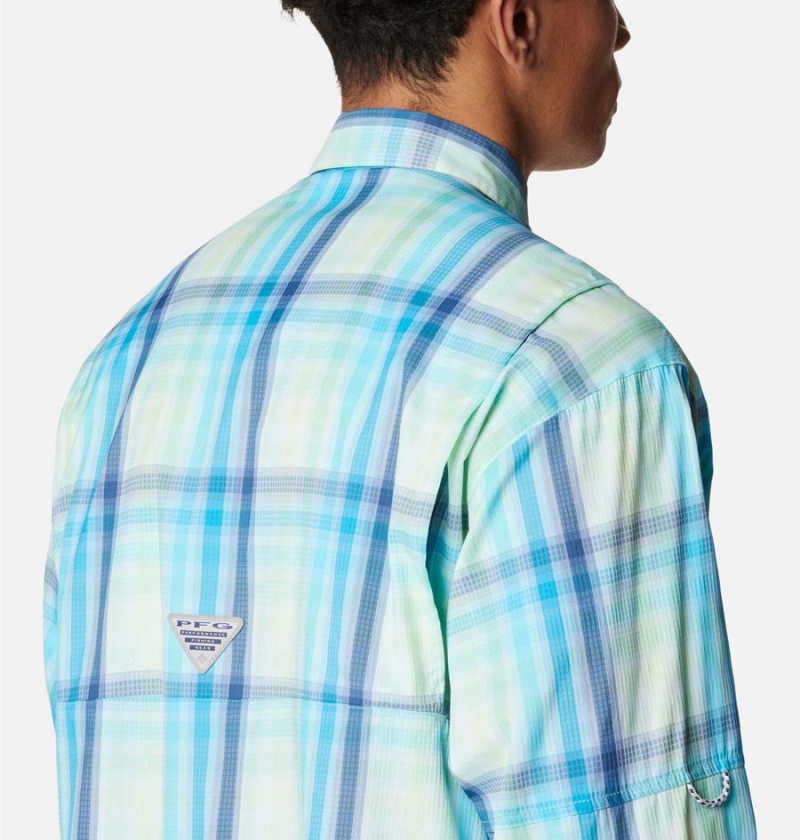 Columbia PFG Super Tamiami Long Sleeve Men's Shirt Turquoise | VRICSZ-694