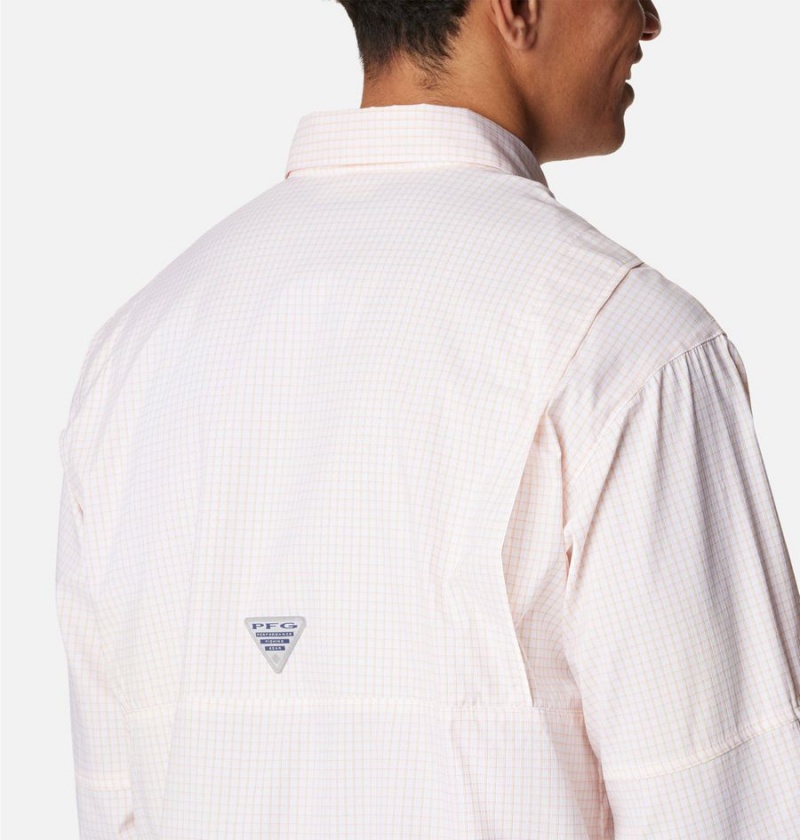 Columbia PFG Super Tamiami Long Sleeve Men's Shirt Pink | BJXQUP-085