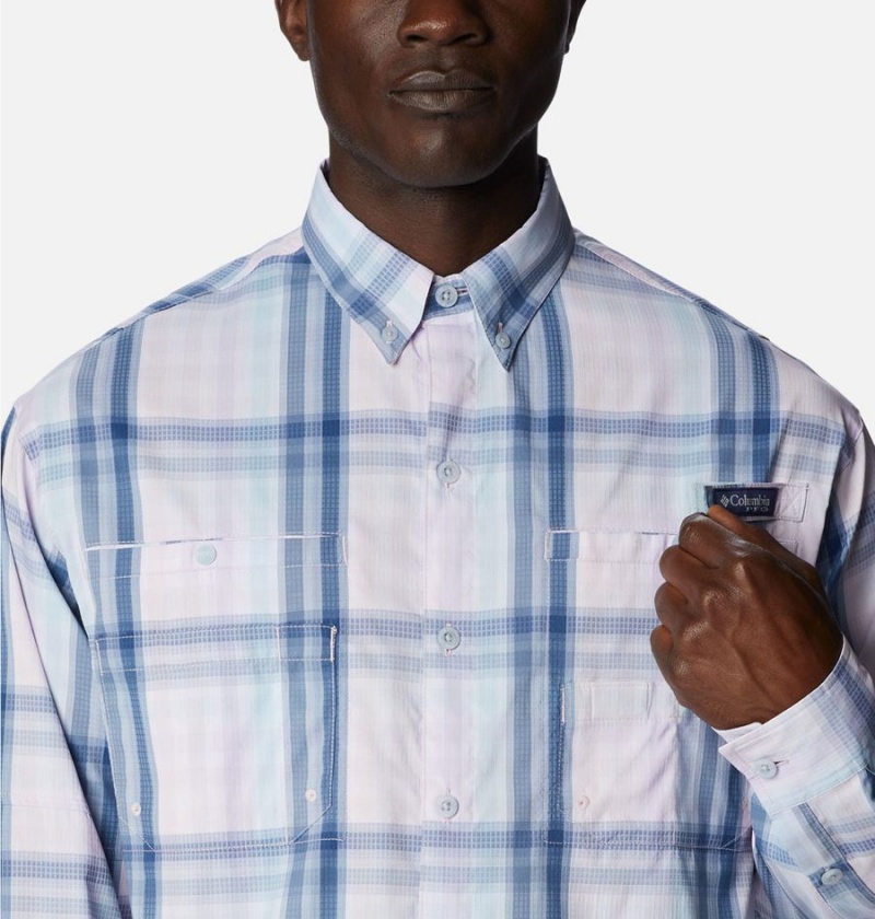 Columbia PFG Super Tamiami Long Sleeve Men's Shirt White | CNVJIW-308