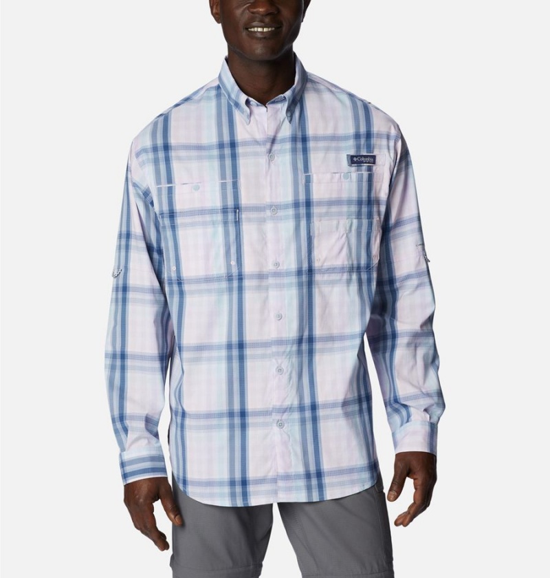 Columbia PFG Super Tamiami Long Sleeve Men\'s Shirt White | CNVJIW-308