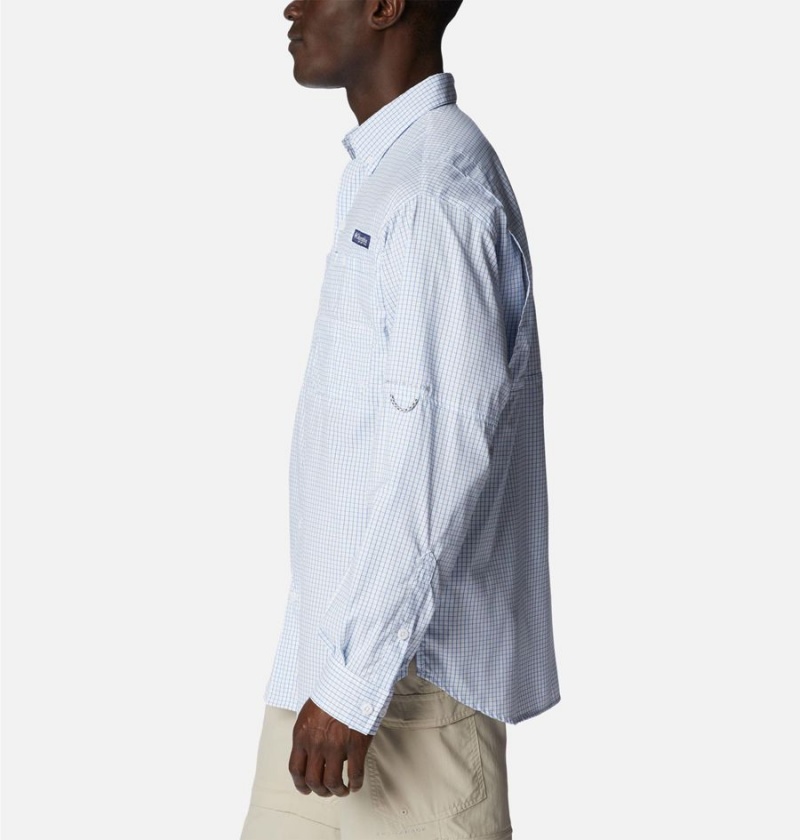 Columbia PFG Super Tamiami Long Sleeve Men's Shirt Blue | YBQHMD-185