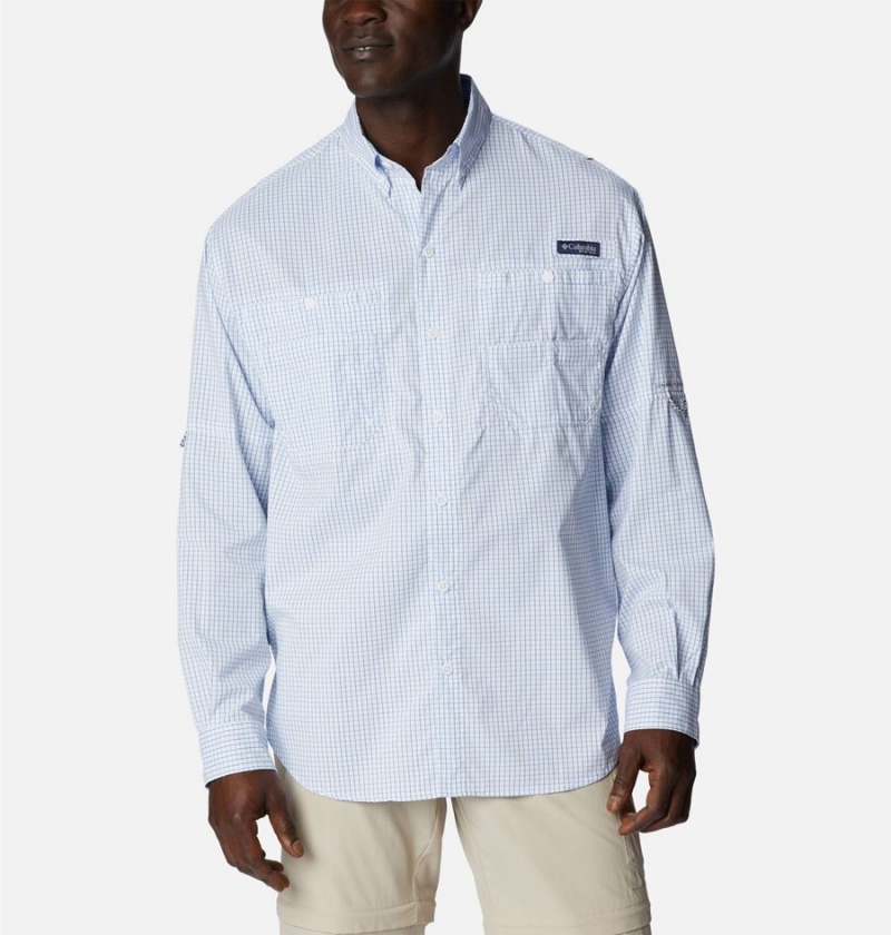 Columbia PFG Super Tamiami Long Sleeve Men\'s Shirt Blue | YBQHMD-185