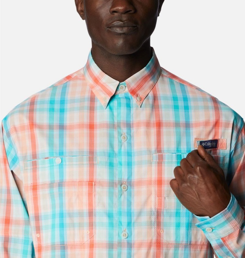 Columbia PFG Super Tamiami Long Sleeve Men's Shirt Multicolor | QSRTWJ-935