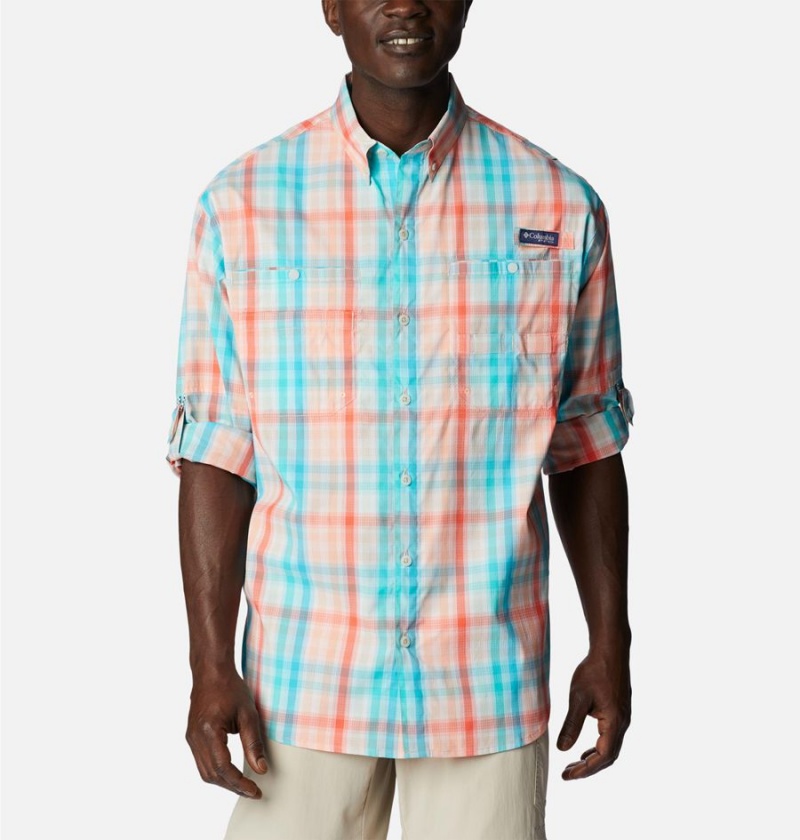 Columbia PFG Super Tamiami Long Sleeve Men's Shirt Multicolor | QSRTWJ-935