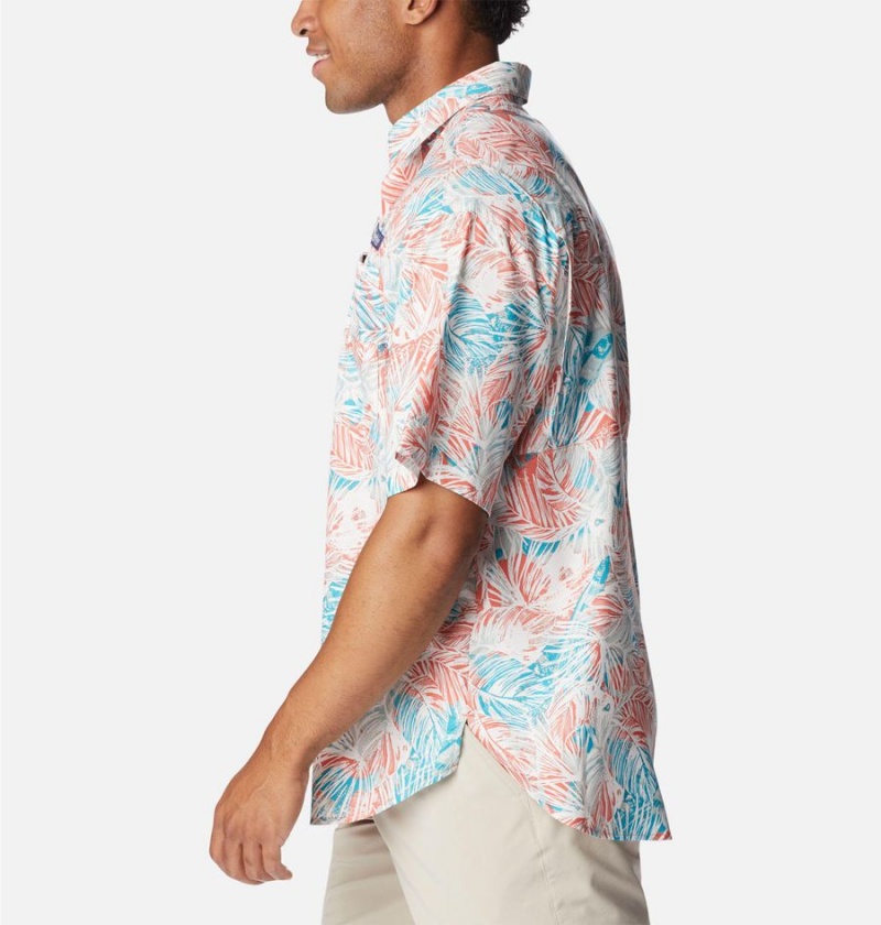 Columbia PFG Super Tamiami Short Sleeve Men's Shirt Pink | HSBPME-835