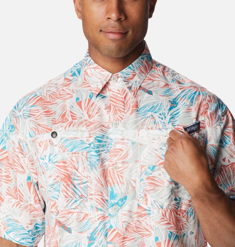 Columbia PFG Super Tamiami Short Sleeve Men's Shirt Pink | HSBPME-835