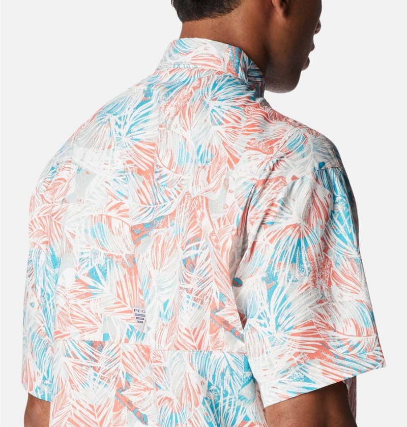Columbia PFG Super Tamiami Short Sleeve Men's Shirt Pink | HSBPME-835