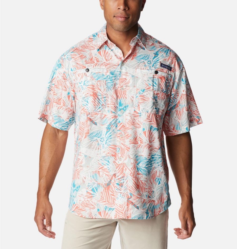 Columbia PFG Super Tamiami Short Sleeve Men\'s Shirt Pink | HSBPME-835