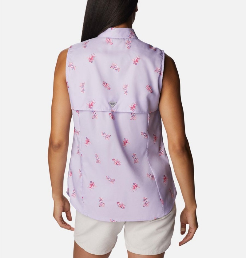 Columbia PFG Super Tamiami Sleeveless Women's Tank Top Purple | DYNOJG-957
