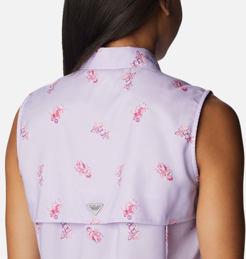 Columbia PFG Super Tamiami Sleeveless Women's Tank Top Purple | DYNOJG-957