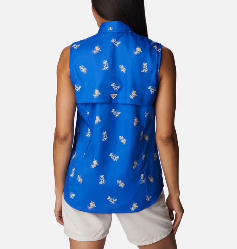 Columbia PFG Super Tamiami Sleeveless Women's Tank Top Blue | BNYZTE-698