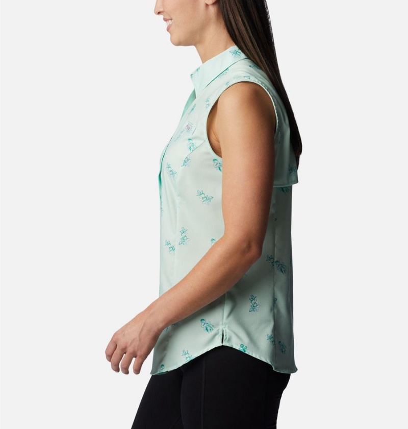 Columbia PFG Super Tamiami Sleeveless Women's Tank Top Green | SQNUVF-764