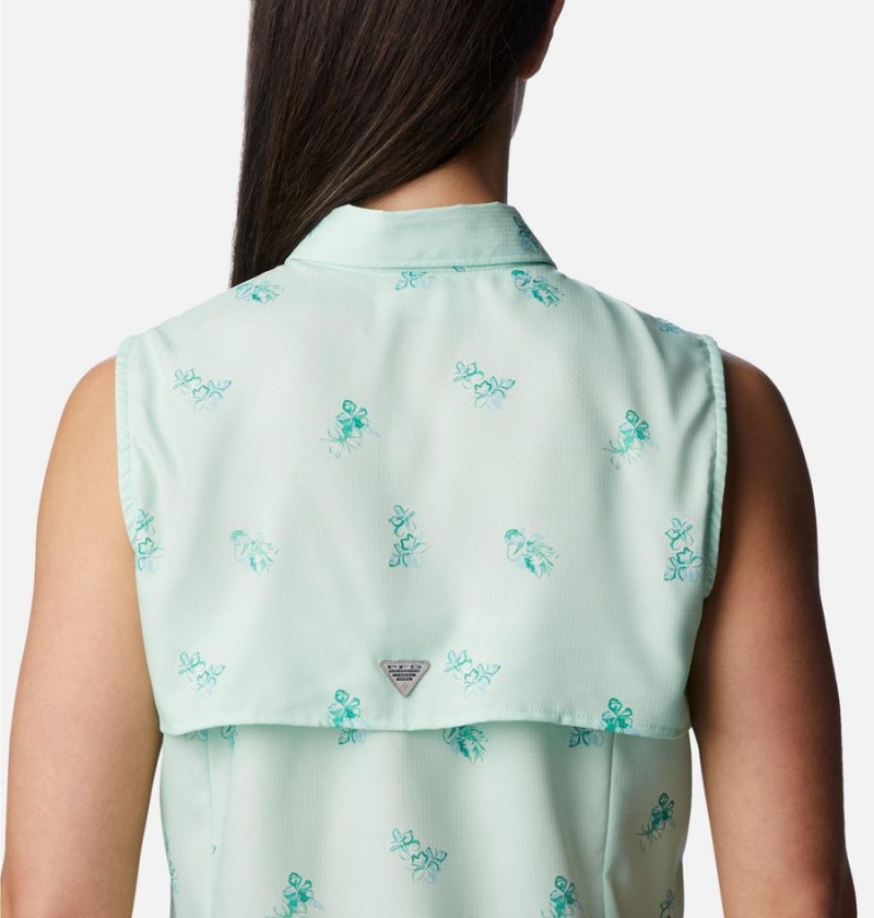 Columbia PFG Super Tamiami Sleeveless Women's Tank Top Green | SQNUVF-764