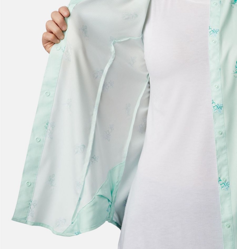 Columbia PFG Super Tamiami Sleeveless Women's Tank Top Green | SQNUVF-764