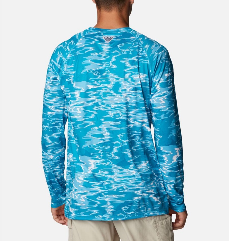 Columbia PFG Super Terminal Tackle Long Sleeve Men's T-Shirt Turquoise | TGYXMR-576