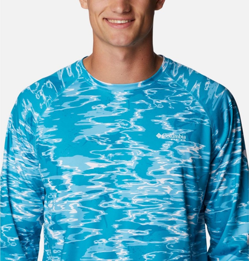 Columbia PFG Super Terminal Tackle Long Sleeve Men's T-Shirt Turquoise | TGYXMR-576