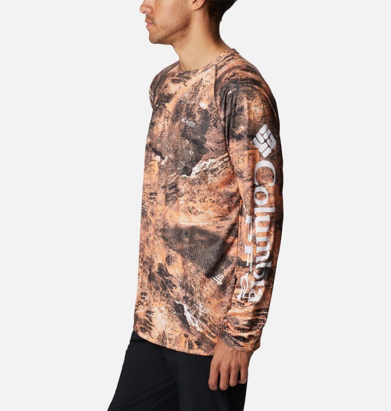 Columbia PFG Super Terminal Tackle Long Sleeve Men's T-Shirt Orange | ZYPJTM-083