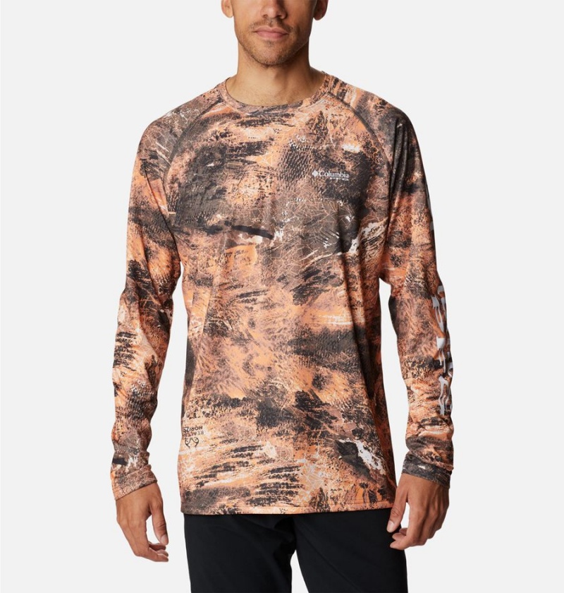 Columbia PFG Super Terminal Tackle Long Sleeve Men\'s T-Shirt Orange | ZYPJTM-083