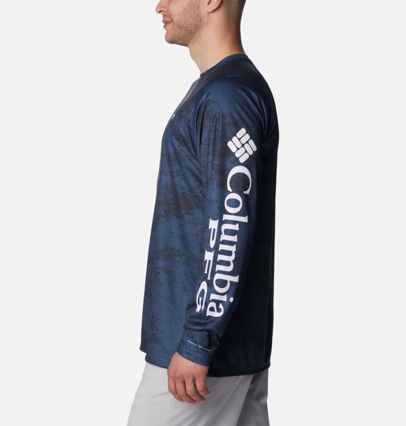 Columbia PFG Super Terminal Tackle Long Sleeve Men's T-Shirt Blue | GETZNF-096