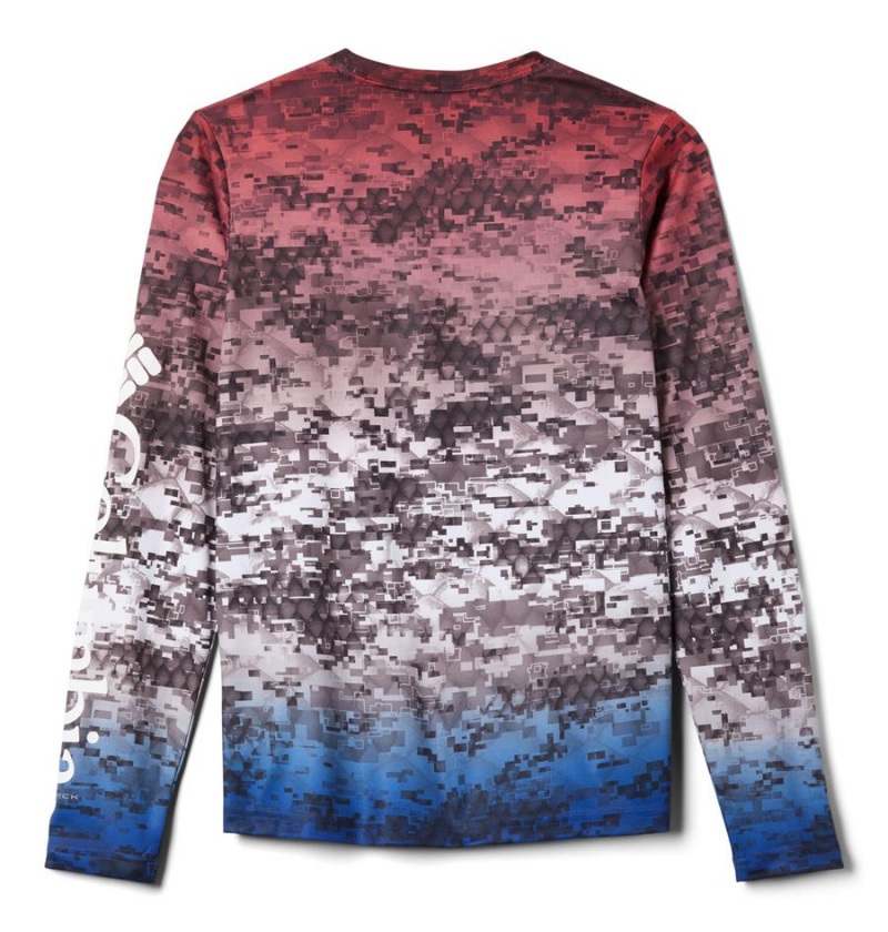 Columbia PFG Super Terminal Tackle Long Sleeve Kids' T-Shirt Red | XPKFRL-964