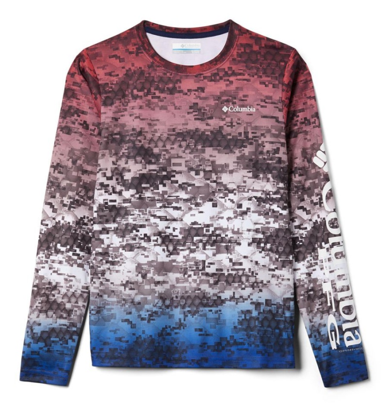 Columbia PFG Super Terminal Tackle Long Sleeve Kids\' T-Shirt Red | ECQGIZ-596