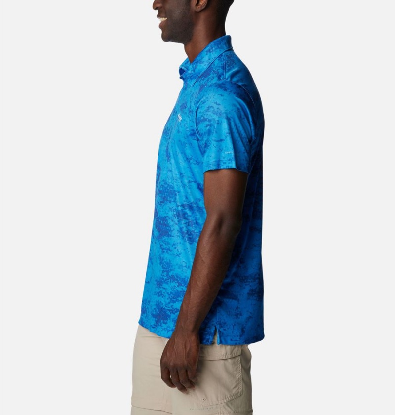 Columbia PFG Super Terminal Tackle Men's Polo Shirt Blue | MNGBKT-820