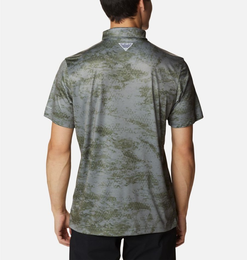 Columbia PFG Super Terminal Tackle Men's Polo Shirt Green | JERUCI-127