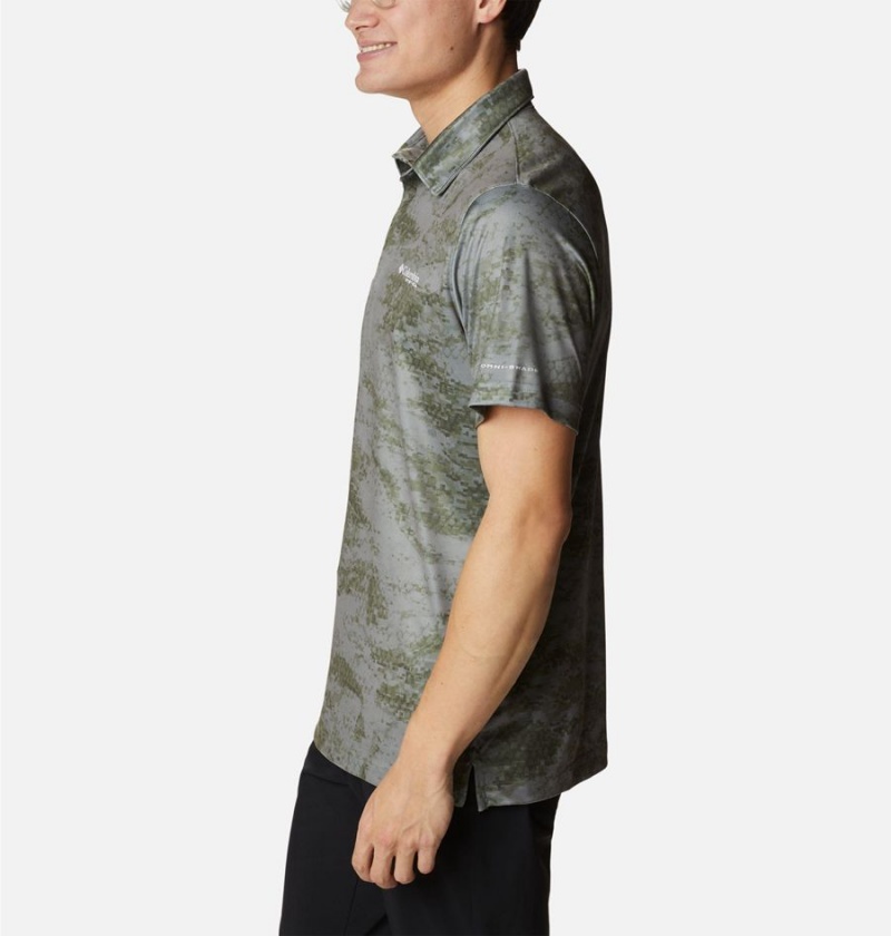 Columbia PFG Super Terminal Tackle Men's Polo Shirt Green | JERUCI-127
