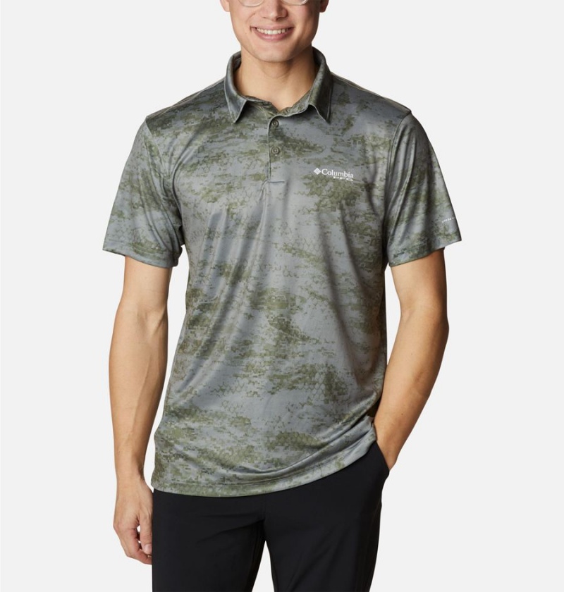 Columbia PFG Super Terminal Tackle Men\'s Polo Shirt Green | JERUCI-127
