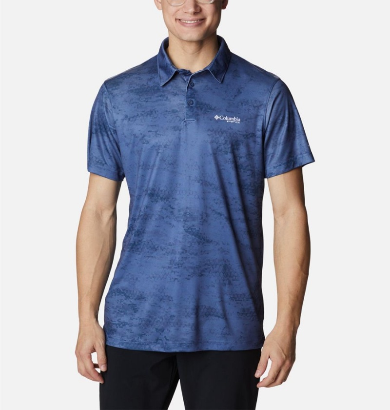 Columbia PFG Super Terminal Tackle Men\'s Polo Shirt Blue | ISTXBW-957
