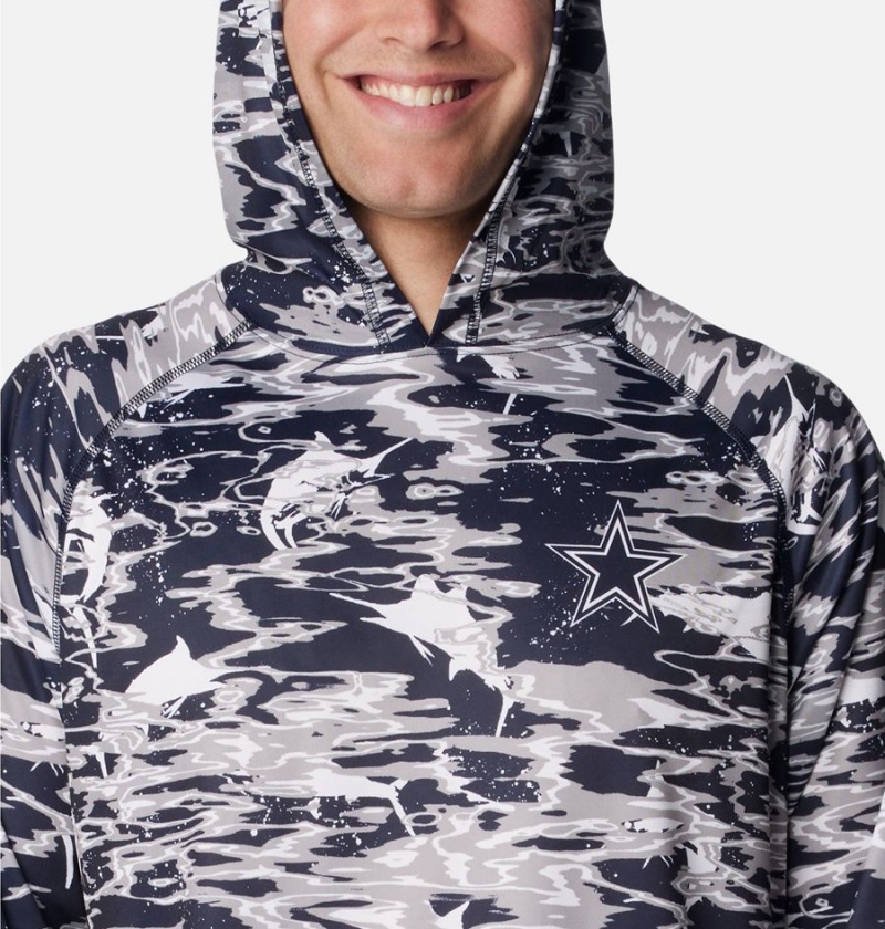 Columbia PFG Super Terminal Tackle - Dallas Cowboys Men's Hoodie Navy | YPGXBO-935