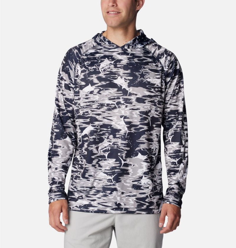 Columbia PFG Super Terminal Tackle - Dallas Cowboys Men\'s Hoodie Navy | YPGXBO-935