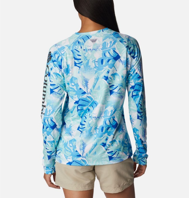 Columbia PFG Super Tidal Long Sleeve Women's T-Shirt Blue | JKENYL-301