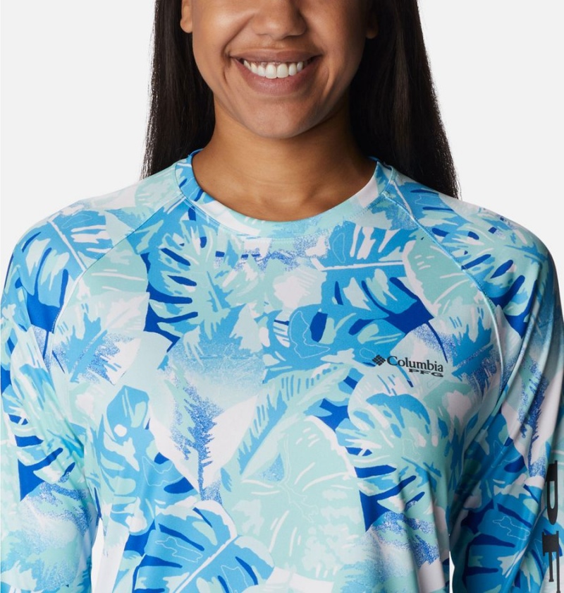 Columbia PFG Super Tidal Long Sleeve Women's T-Shirt Blue | JKENYL-301