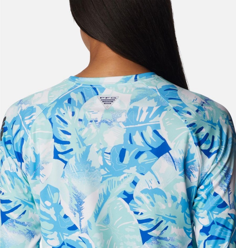 Columbia PFG Super Tidal Long Sleeve Women's T-Shirt Blue | JKENYL-301