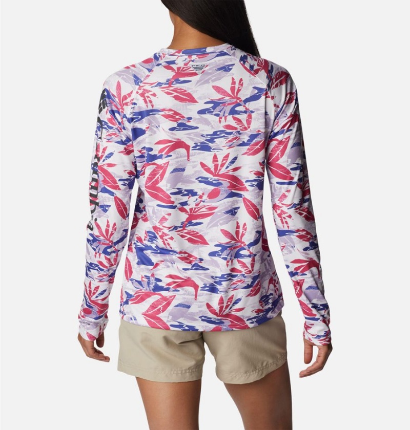 Columbia PFG Super Tidal Long Sleeve Women's T-Shirt Pink | QTBFZN-820