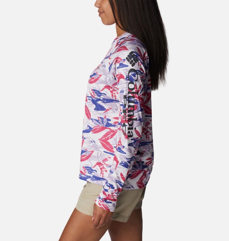 Columbia PFG Super Tidal Long Sleeve Women's T-Shirt Pink | QTBFZN-820