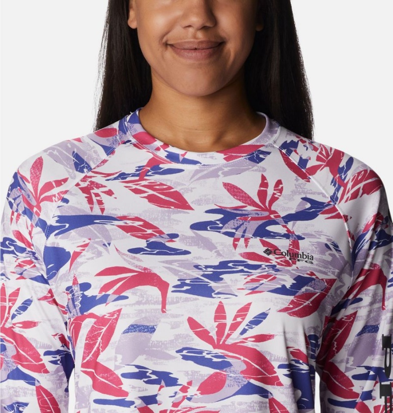 Columbia PFG Super Tidal Long Sleeve Women's T-Shirt Pink | QTBFZN-820