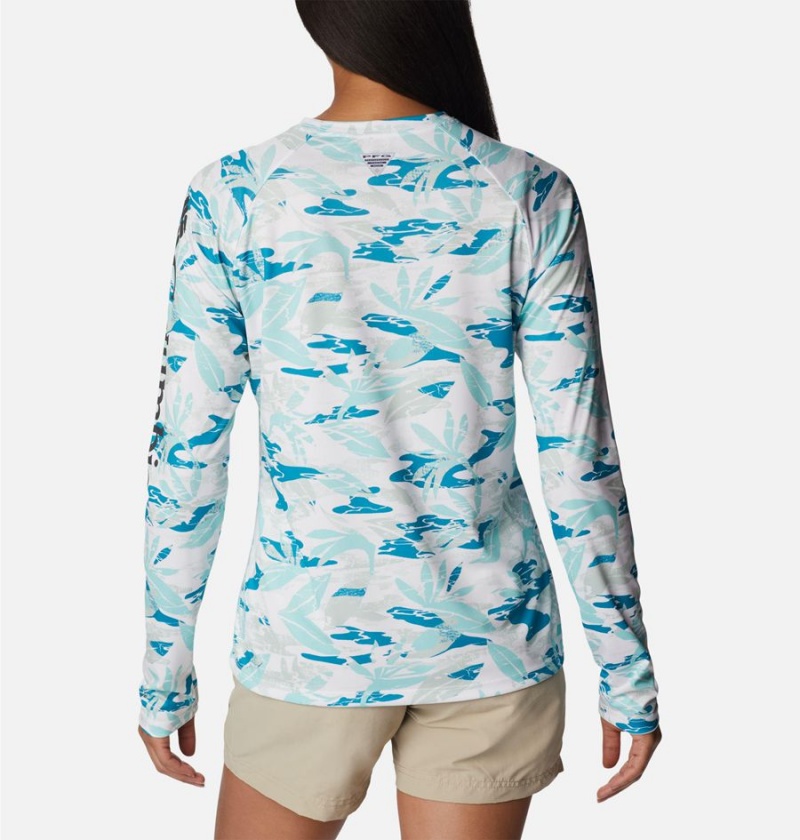 Columbia PFG Super Tidal Long Sleeve Women's T-Shirt Turquoise | JBIOSY-360